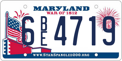 MD license plate 6BE4719