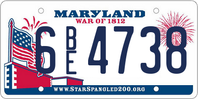 MD license plate 6BE4738