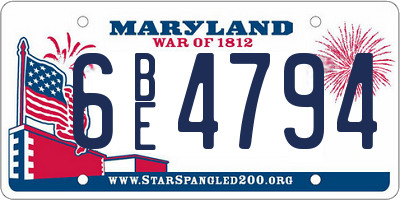 MD license plate 6BE4794