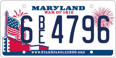 MD license plate 6BE4796
