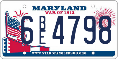 MD license plate 6BE4798