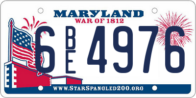 MD license plate 6BE4976
