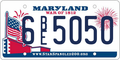 MD license plate 6BE5050