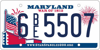 MD license plate 6BE5507