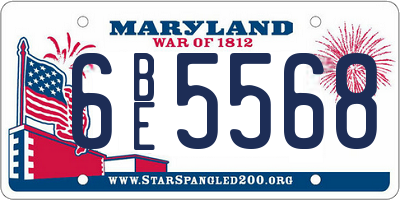 MD license plate 6BE5568