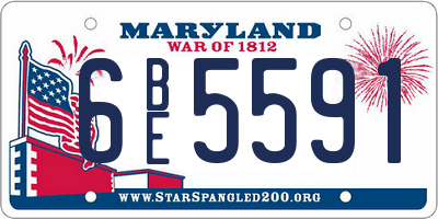 MD license plate 6BE5591