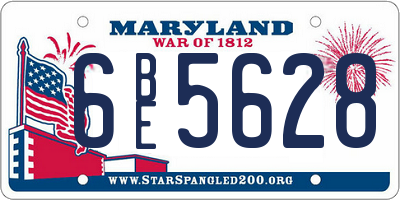 MD license plate 6BE5628