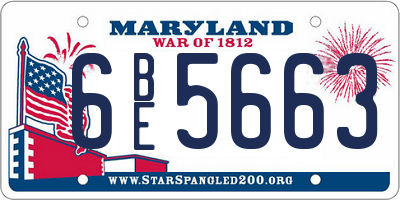 MD license plate 6BE5663