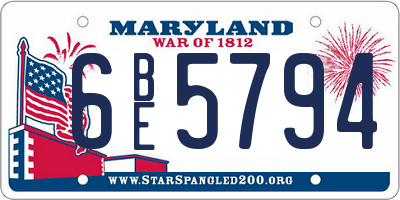 MD license plate 6BE5794