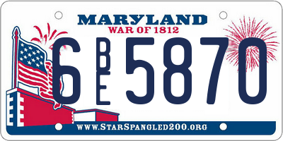 MD license plate 6BE5870