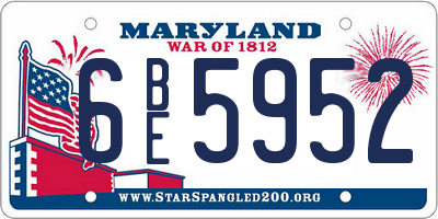 MD license plate 6BE5952