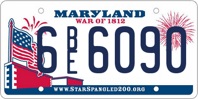 MD license plate 6BE6090