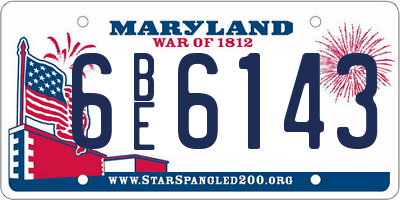 MD license plate 6BE6143