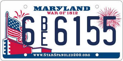 MD license plate 6BE6155