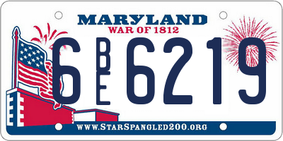 MD license plate 6BE6219