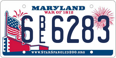 MD license plate 6BE6283