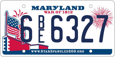 MD license plate 6BE6327