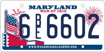 MD license plate 6BE6602