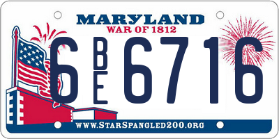 MD license plate 6BE6716