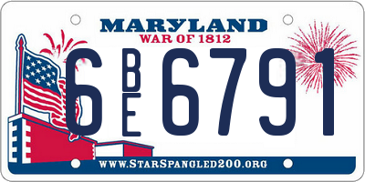 MD license plate 6BE6791