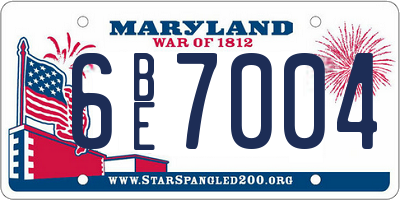 MD license plate 6BE7004