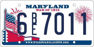 MD license plate 6BE7011