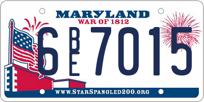 MD license plate 6BE7015