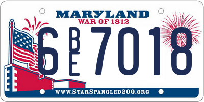 MD license plate 6BE7018