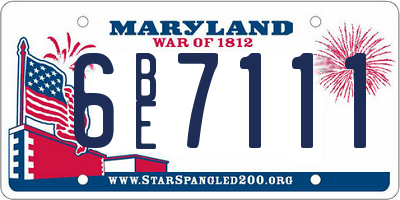 MD license plate 6BE7111