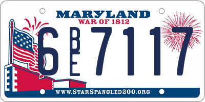 MD license plate 6BE7117