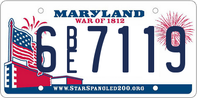 MD license plate 6BE7119