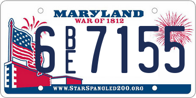 MD license plate 6BE7155