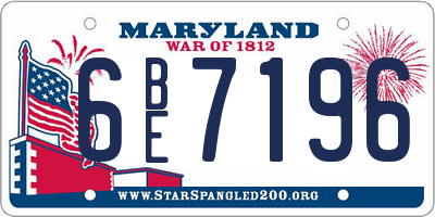 MD license plate 6BE7196