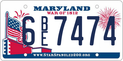 MD license plate 6BE7474