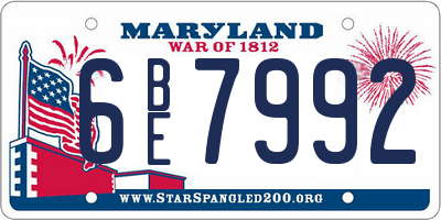 MD license plate 6BE7992