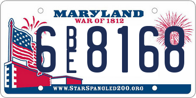 MD license plate 6BE8168