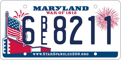 MD license plate 6BE8211