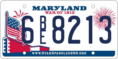 MD license plate 6BE8213