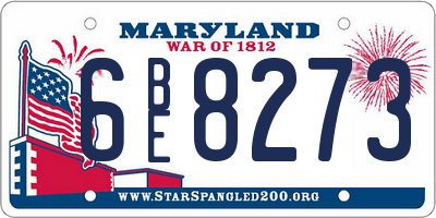 MD license plate 6BE8273