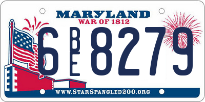 MD license plate 6BE8279