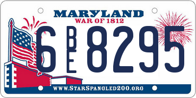 MD license plate 6BE8295