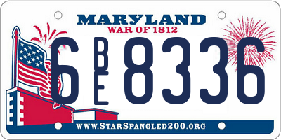 MD license plate 6BE8336