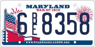 MD license plate 6BE8358