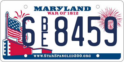 MD license plate 6BE8459
