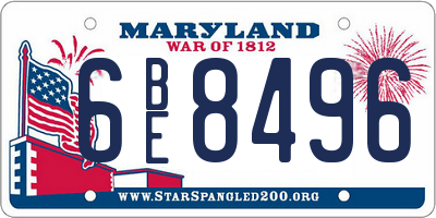 MD license plate 6BE8496