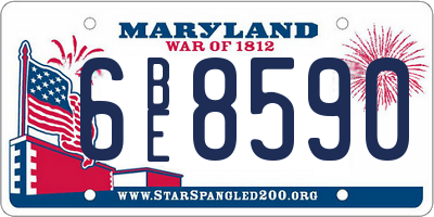 MD license plate 6BE8590