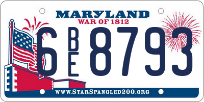 MD license plate 6BE8793