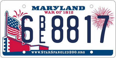 MD license plate 6BE8817