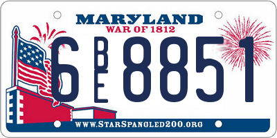 MD license plate 6BE8851