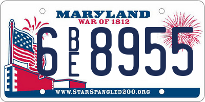 MD license plate 6BE8955